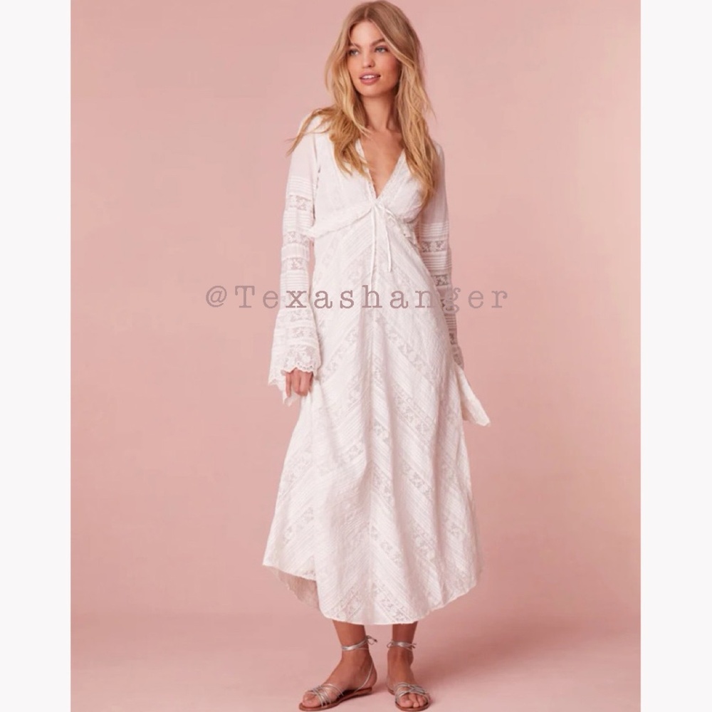 LoveShackFancy NWT Weil Maxi Dress Size 00 Lilac Hand Dye
